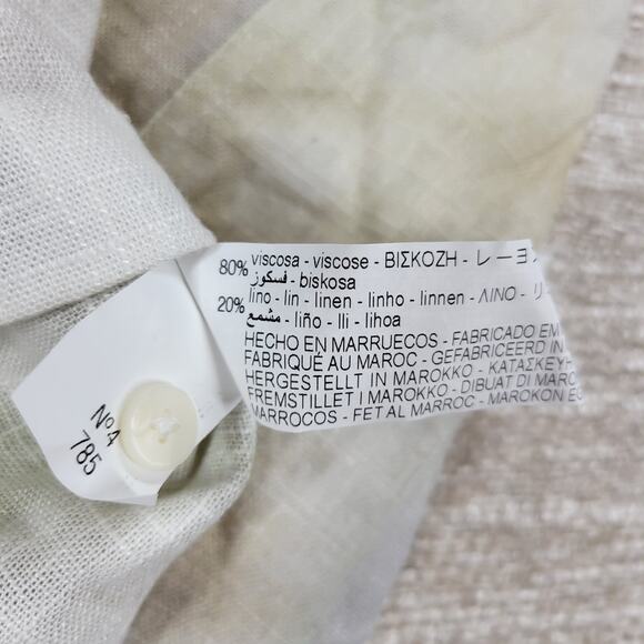 Zara Tie Dye Shirt Mens Small Linen Blend Button Viscose Summer Watercolor New - Picture 7 of 14